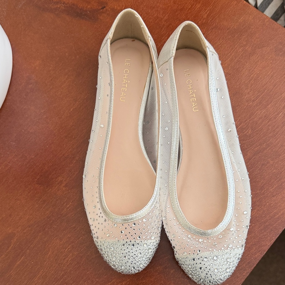 Le Chateau Glittering Mesh Flats - Picture 2 of 5